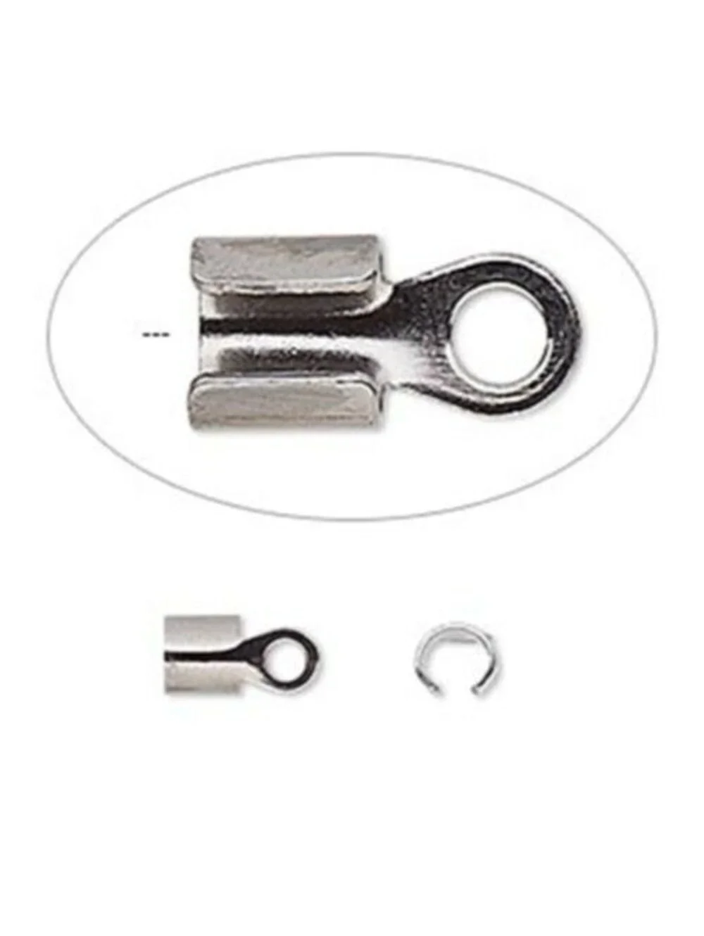 10 Gunmetal Black Brass 10x5mm Round End Crimps Fits 4mm Thick Diameter Cords